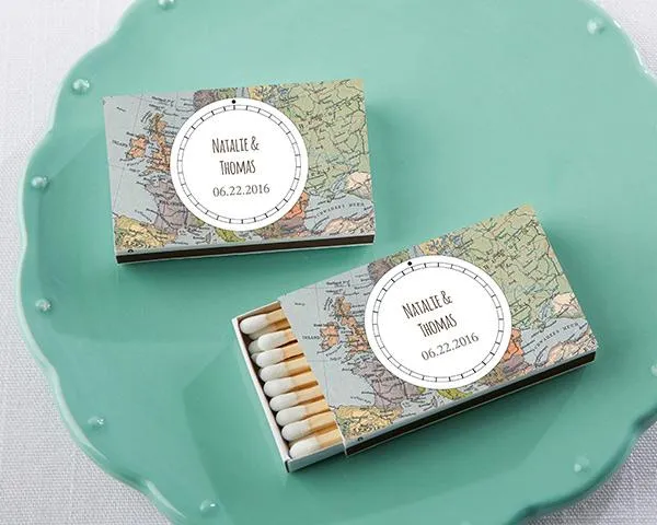 Personalized White Matchboxes - Beach (Set of 50)