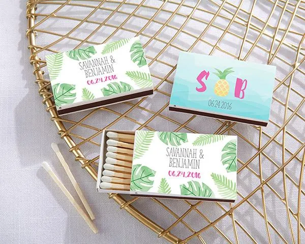 Personalized White Matchboxes - Beach (Set of 50)