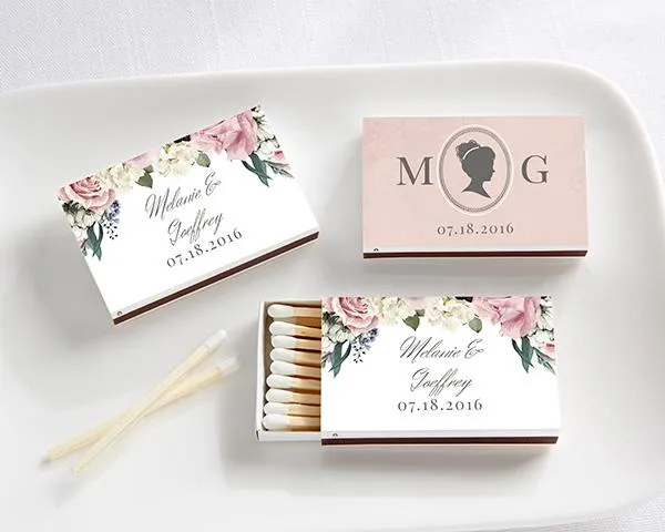 Personalized White Matchboxes - Beach (Set of 50)