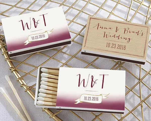 Personalized White Matchboxes - Beach (Set of 50)