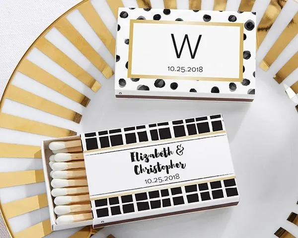 Personalized White Matchboxes - Beach (Set of 50)