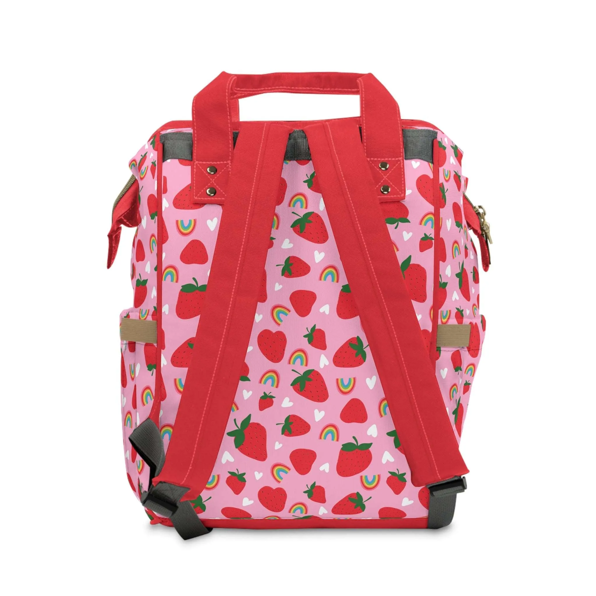 Pink & Fruity Multi-Function Baby Changing Backpack Bag - Strawberry Fields