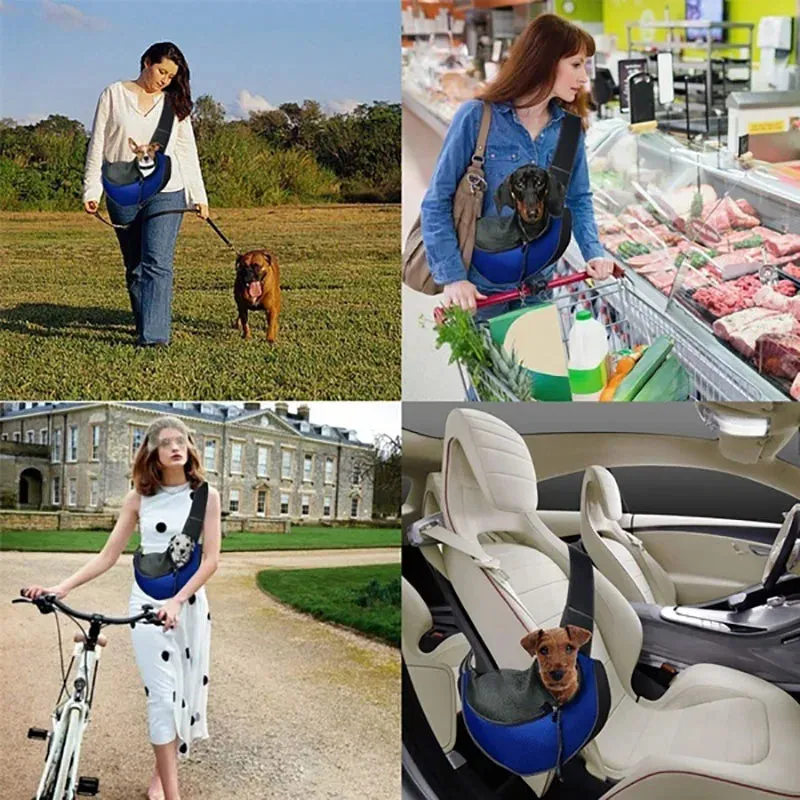 Portable Pet Dog Carrier – Breathable Outdoor Travel Crossbody Shoulder Bag for Cats & Small Dogs