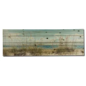 "Beach Sand Dunes Long" Photograph Print on Planked Wood Wall Art