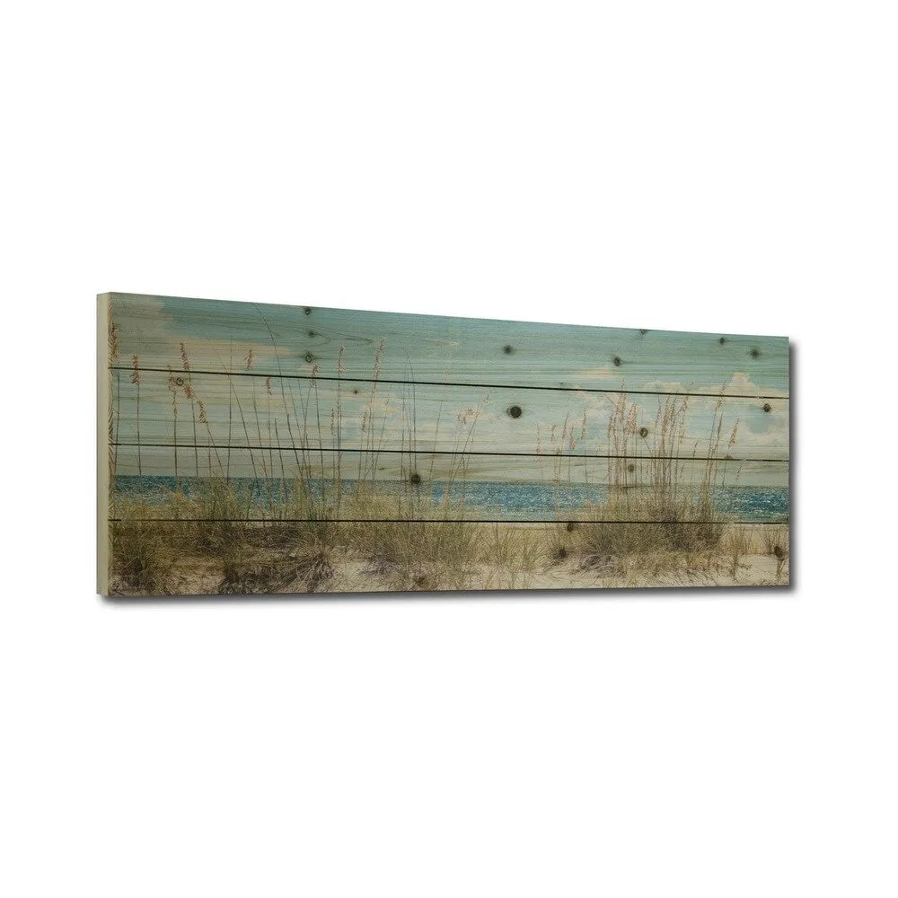 "Beach Sand Dunes Long" Photograph Print on Planked Wood Wall Art