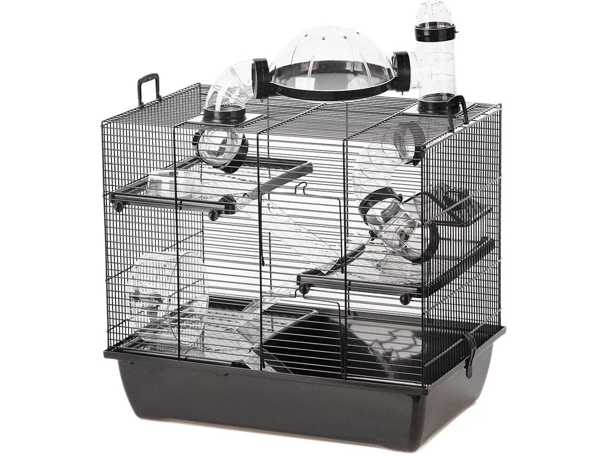 Rodent Cage Black Rufus 50X33X44,5Cm Black/Black