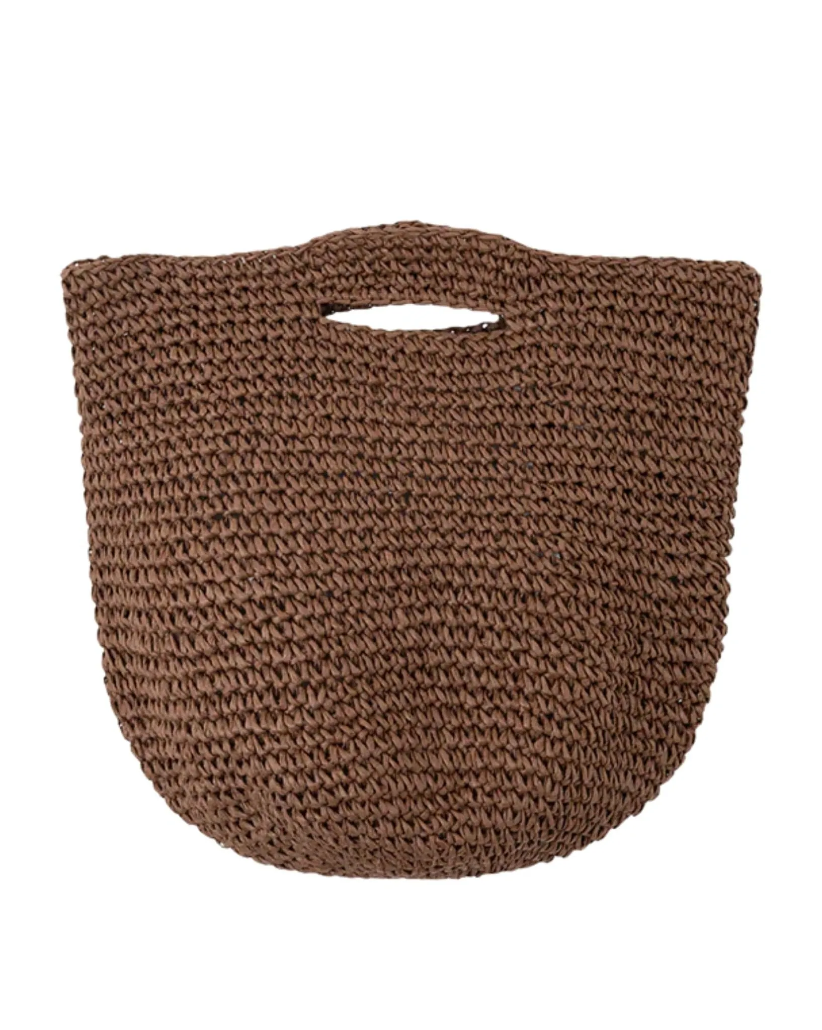 Round Straw Bag - Walnut