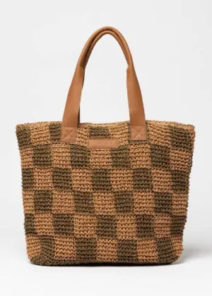 Rusty - Checkmate Straw Beach Bag