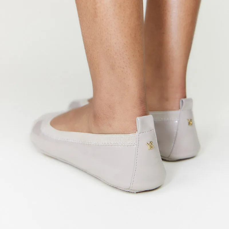 Samara Foldable Ballet Flat in Simply Taupe Patent