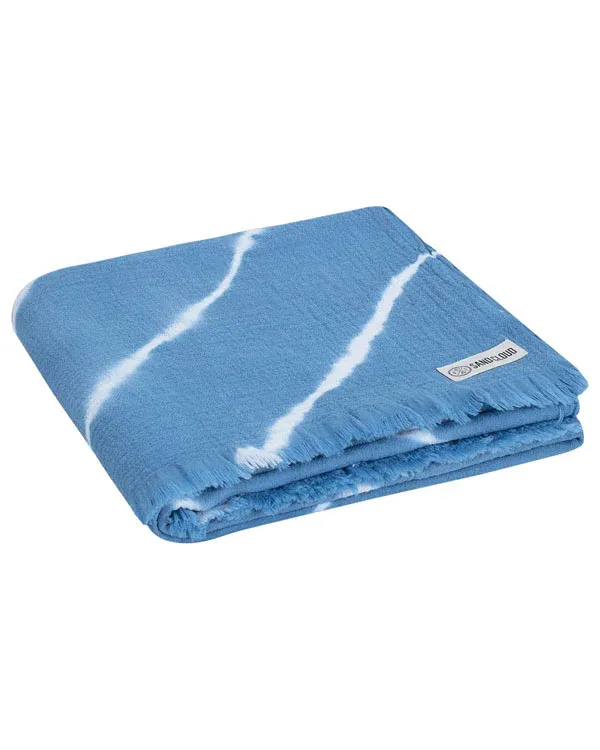 Sand Cloud Shock Waves Large Towel / Blue Tie Dye