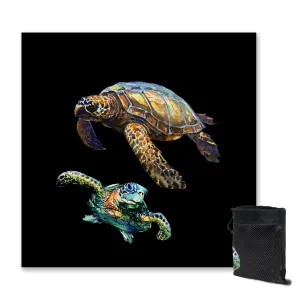 Sea Turtles in Black Sand Free Towel