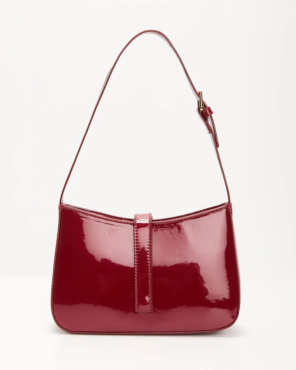 Simple Stunner Patent Leather Shoulder Bag