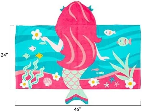 Stephen Joseph girls HOODED TOWEL, 46 X24 US - Mermaid