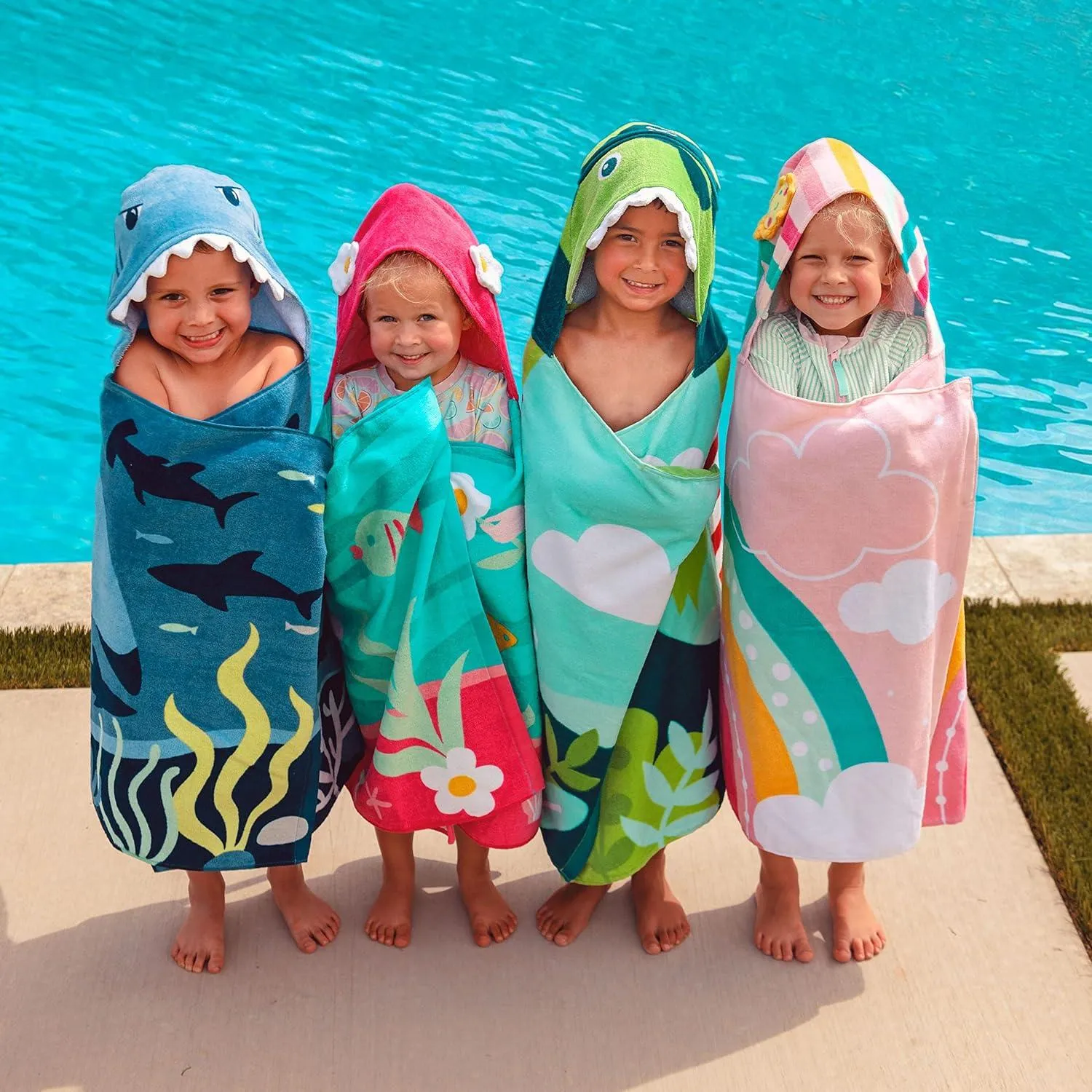 Stephen Joseph girls HOODED TOWEL, 46 X24 US - Mermaid