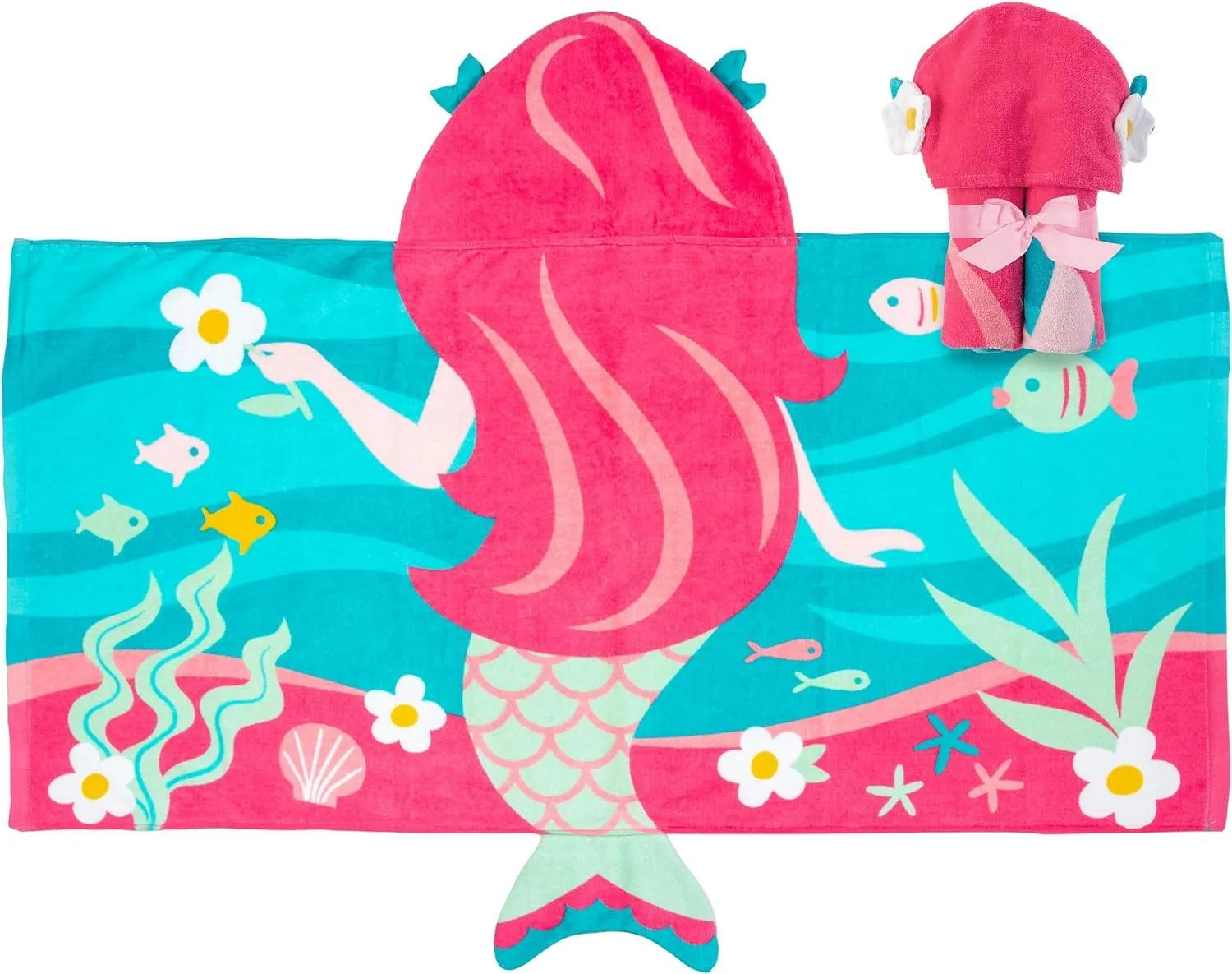 Stephen Joseph girls HOODED TOWEL, 46 X24 US - Mermaid