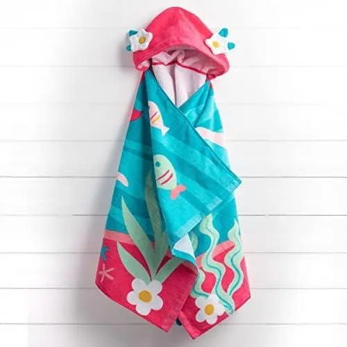 Stephen Joseph girls HOODED TOWEL, 46 X24 US - Mermaid