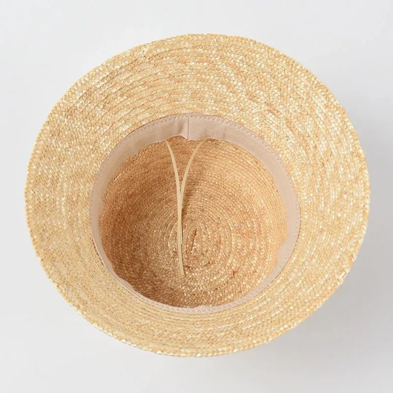 Straw Bucket Hat With Classic Black Ribbon