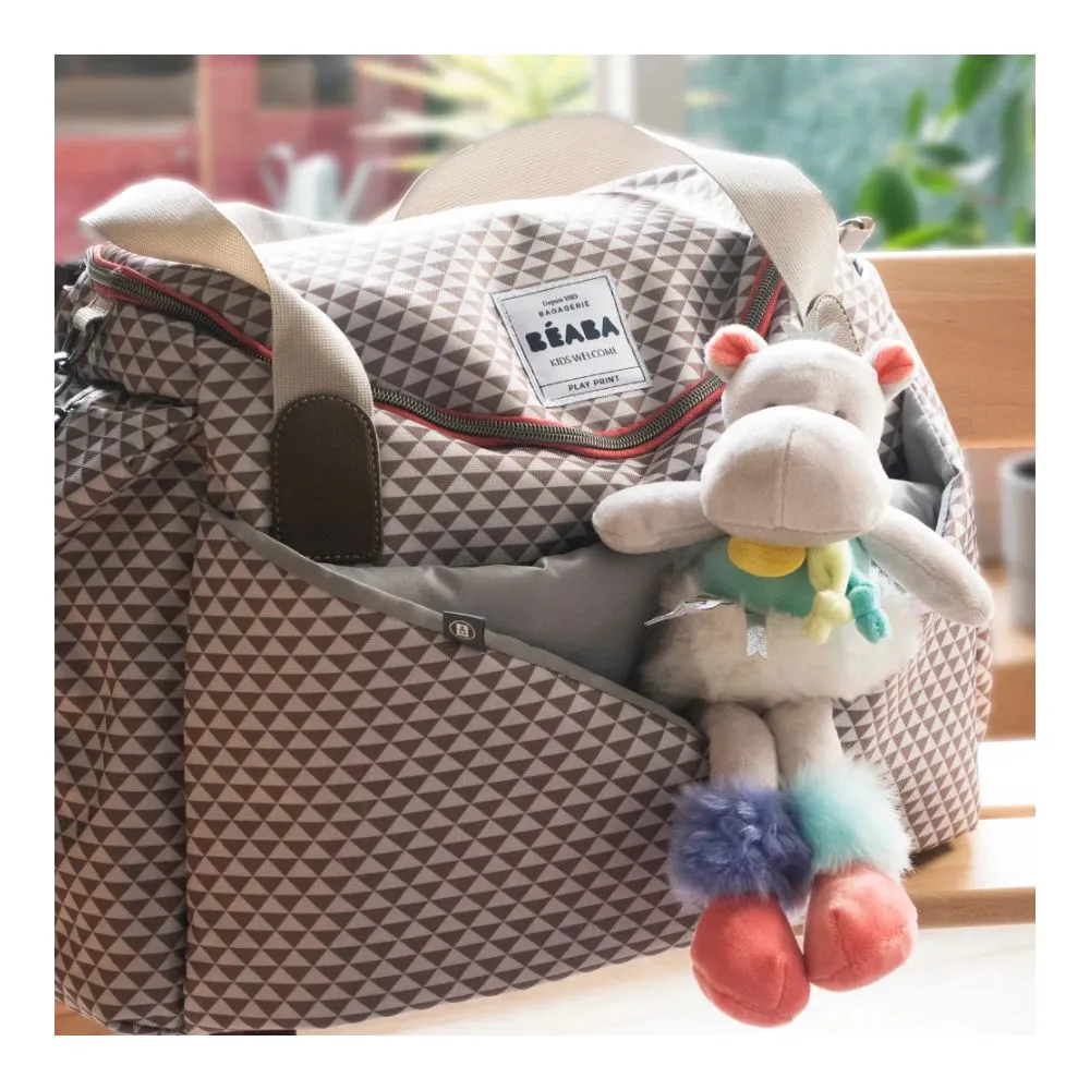 Sydney II Changing Baby Diaper Bag - Grey & Coral