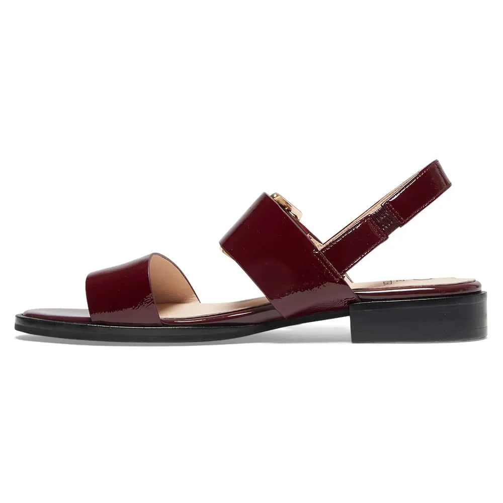 Tabatha Sandal in Wine Patent