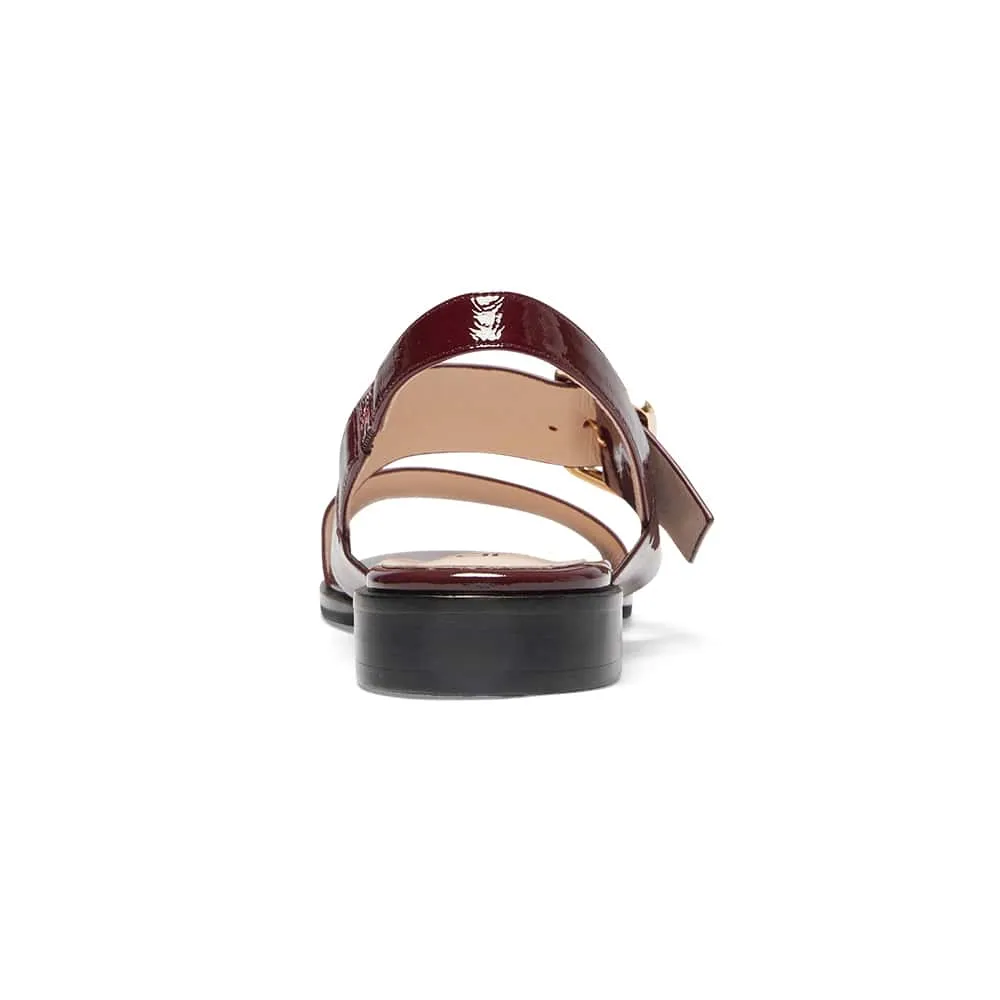 Tabatha Sandal in Wine Patent