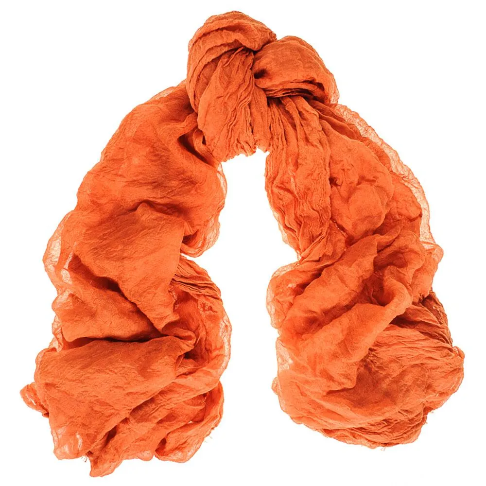 Tangerine Modal and Silk Crinkle Scarf