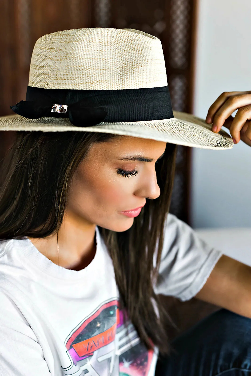 The Janessa Panama Hat w/ Black Band