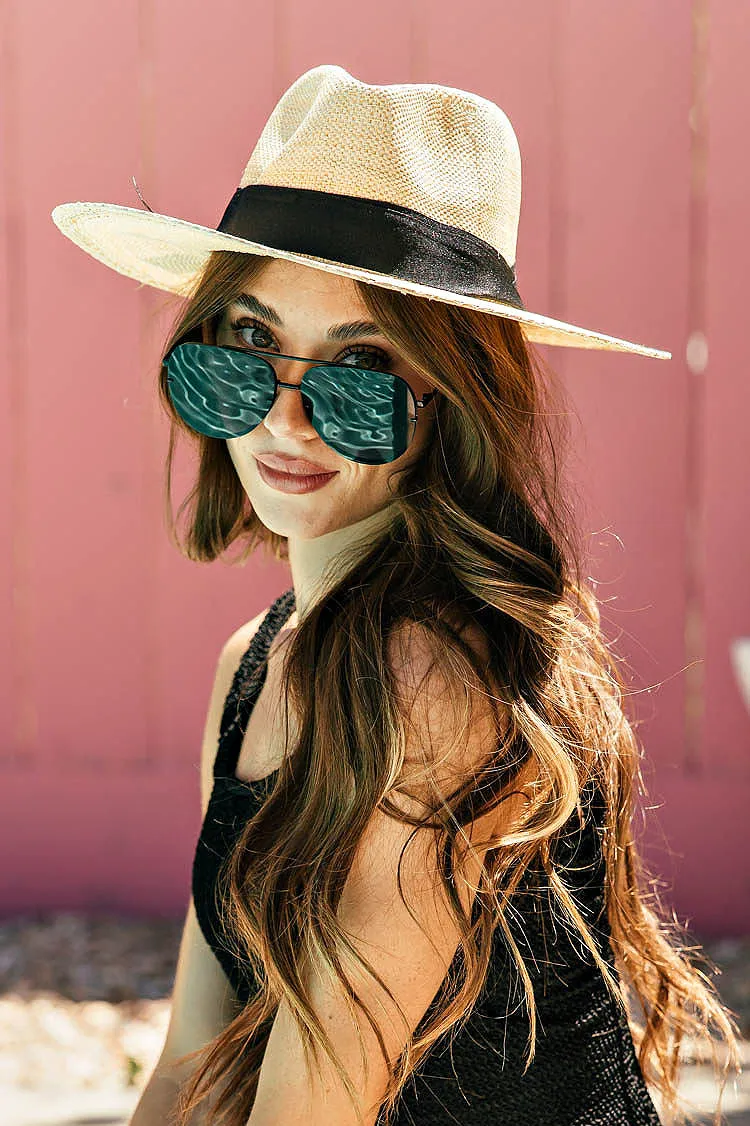 The Janessa Panama Hat w/ Black Band