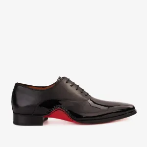 The Royal Hand Craft Black Patent Leather Plain Toe Oxford Men Shoe