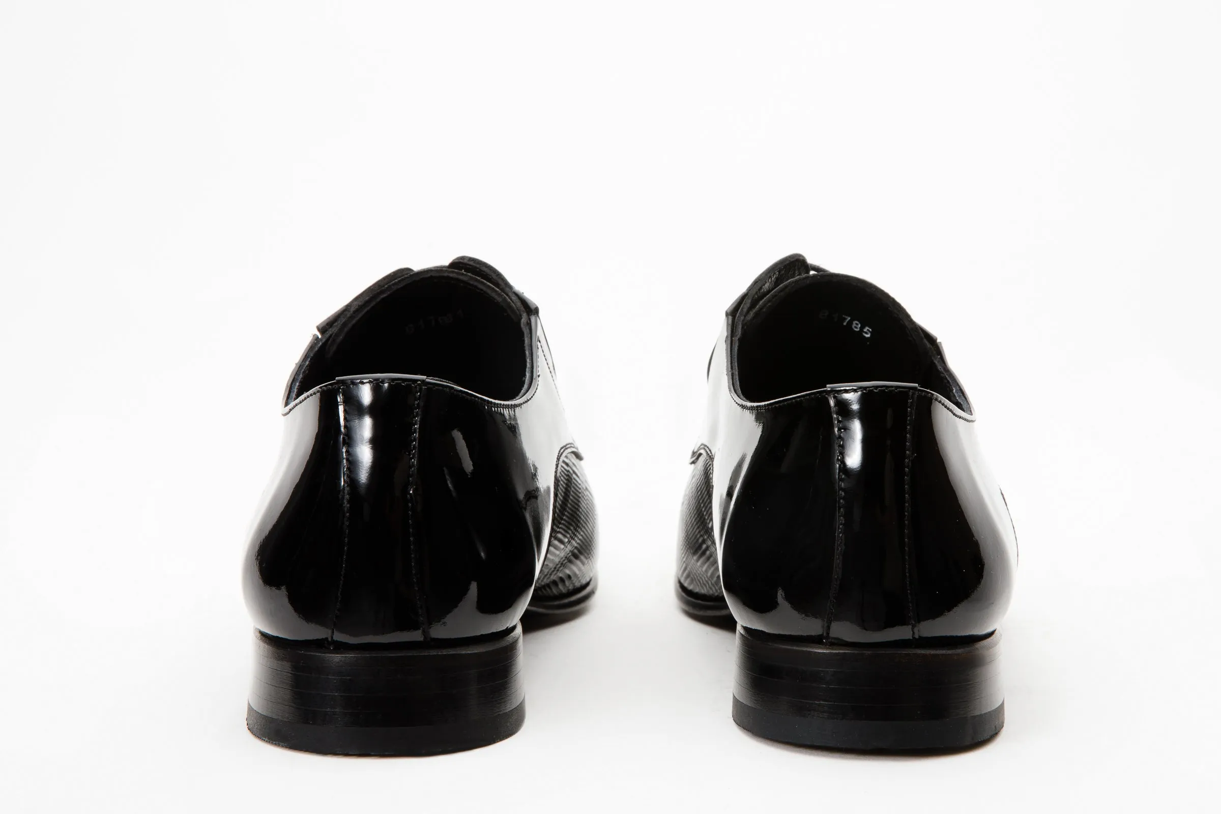 The San Severo Black Patent Leather Derby Men Shoe