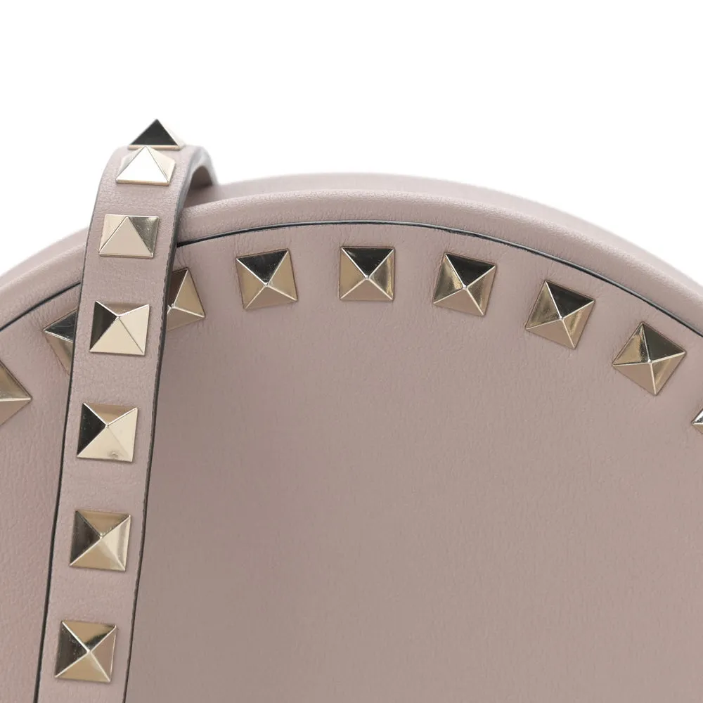 Valentino Poudre Calfskin Leather Rockstud Round Crossbody Bag