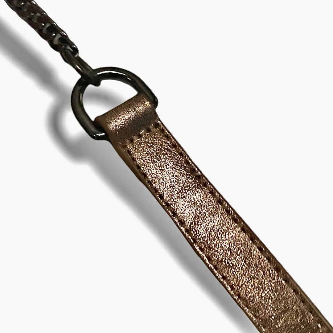 Vegan Leather Chain Crossbody Strap