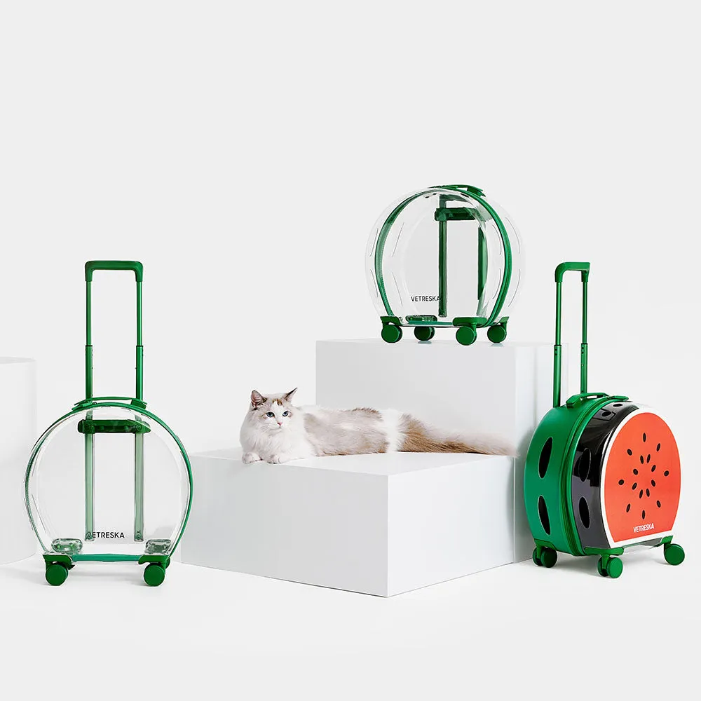 VETRESKA Bubble Carrier For Cats & Dogs (Green, Transparent)