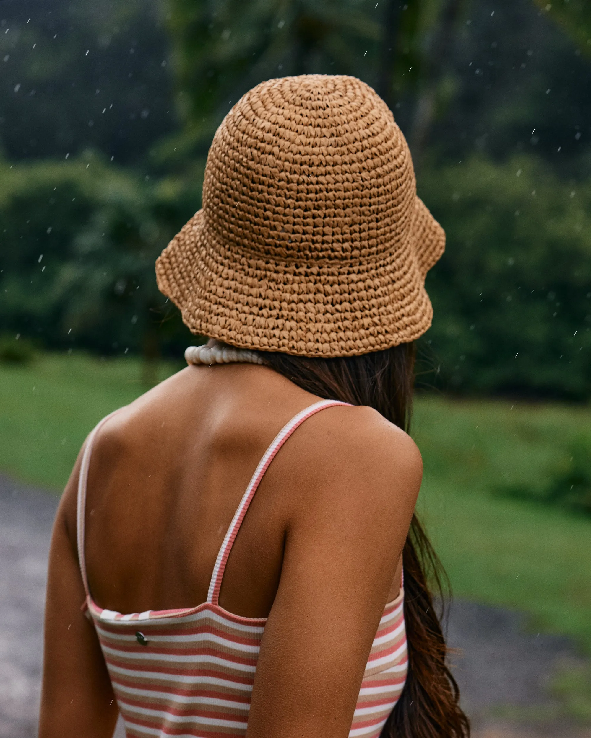 Waves Song Woven Bucket Hat - Natural