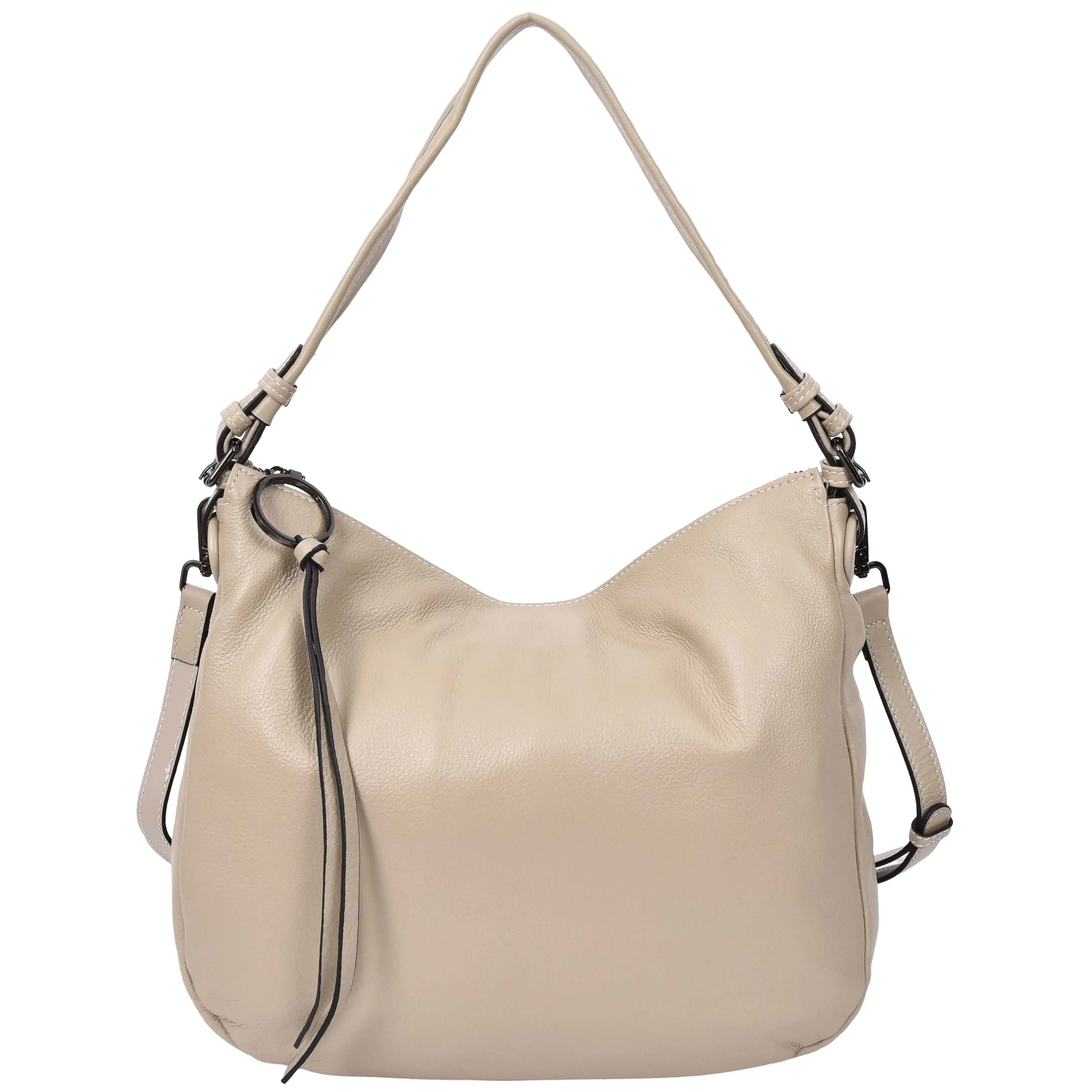 Womens Leather Hobo Handbag Soft Large Multi Straps Zipper Shoulder Bag A202 Taupe