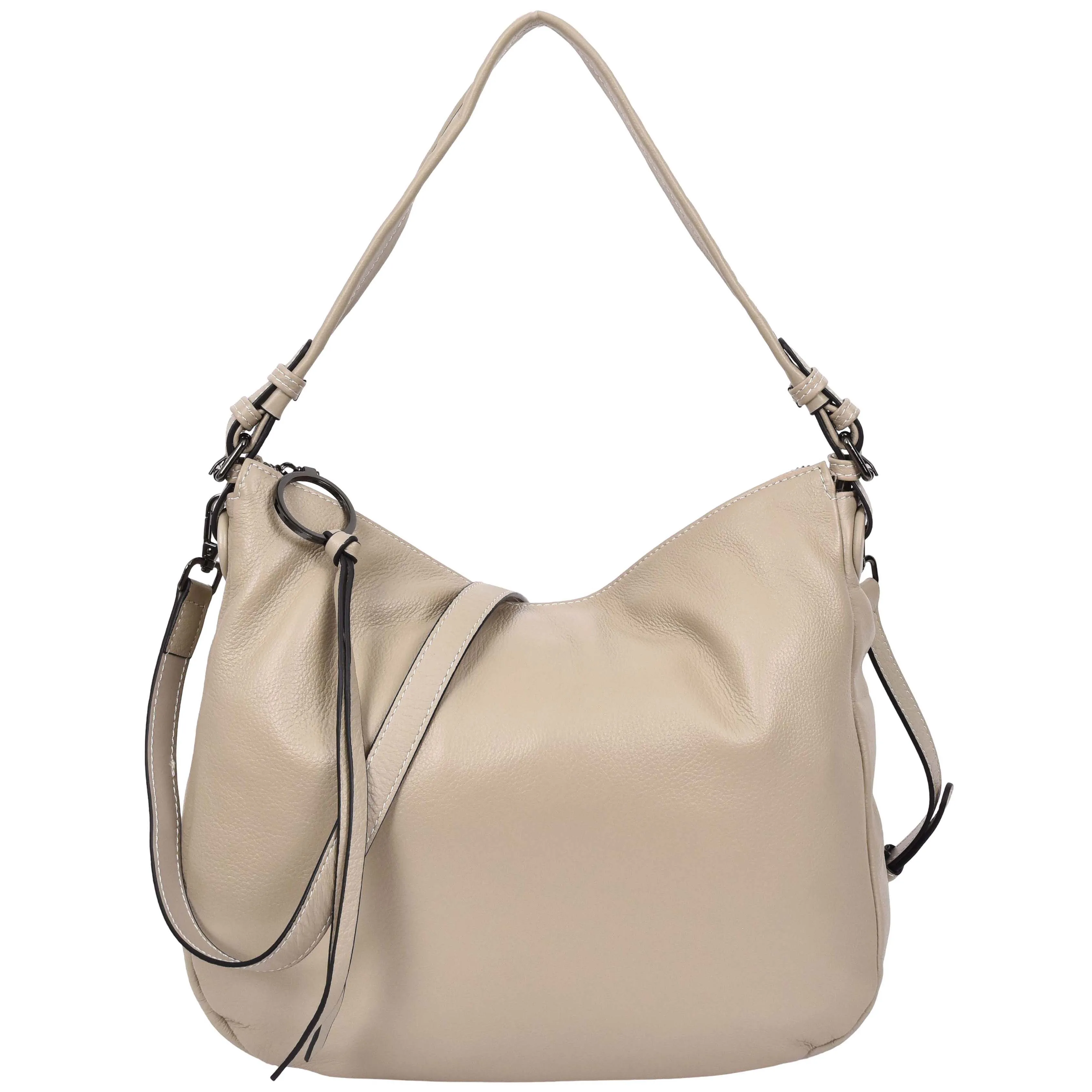 Womens Leather Hobo Handbag Soft Large Multi Straps Zipper Shoulder Bag A202 Taupe